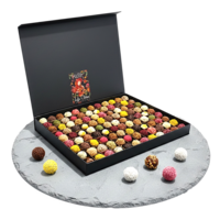 Ultieme chocoladebox met 108 truffels. Exclusief, groots en onvergetelijk