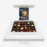 witte variant grote luxe Vaderdag Chocoladebox 24 stuks van Chocoseum met handgemaakte bonbons, stijlvol 