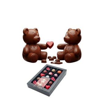 15 handgemaakte bonbons in Happy Knuffel Liefde brievenbusbox