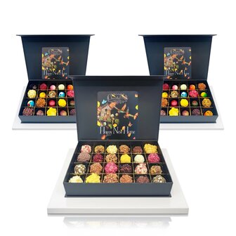Verhuiscadeau met luxe bonbons en persoonlijke kaart