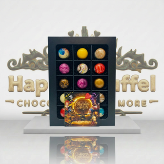 Happy Knuffel Artist creatief chocolade brievenbuscadeau van Chocoseum