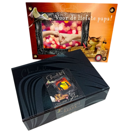 Luxe Vaderdag Chocoladebox 12 stuks van Chocoseum met handgemaakte bonbons en truffels, stijlvol verpakt als cadeau voor vader,