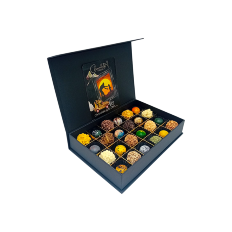 Open luxe vaderdag chocoladebox met 24 stuks bonbons en truffels