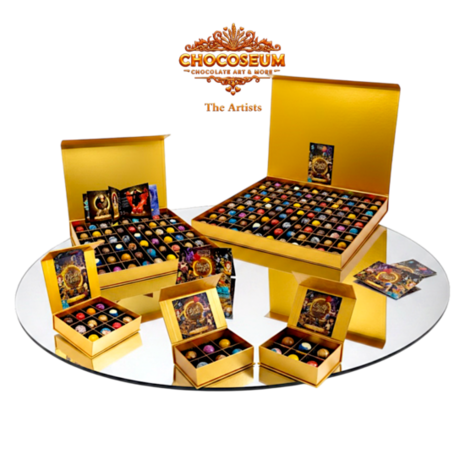 Artist chocoladebox met 12 luxe bonbons ge&iuml;nspireerd op kunst en design