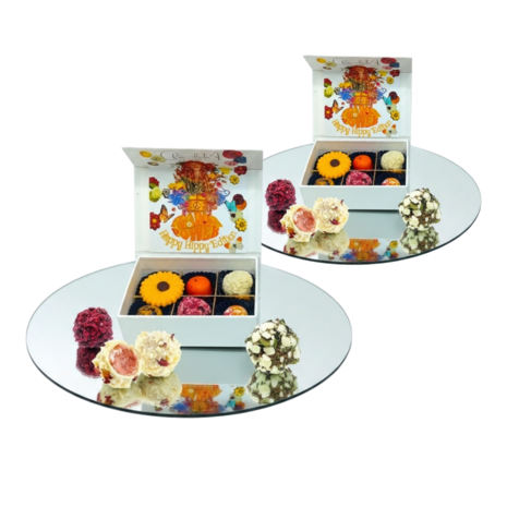 uxe chocoladebox met bloemen bonbons en truffels