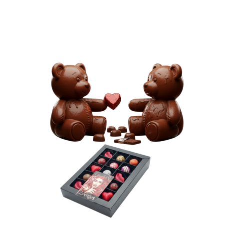 15 handgemaakte bonbons in Happy Knuffel Liefde brievenbusbox