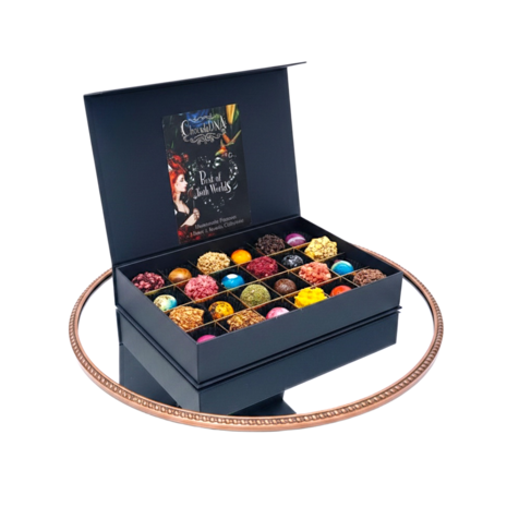 Luxe chocoladebox met 24 handgemaakte bonbons en truffels van Chocoseum