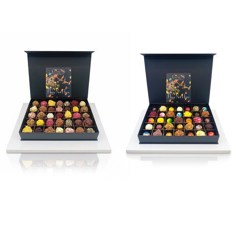 Luxe cadeaubox met 35 bonbons van ChocolaDNA