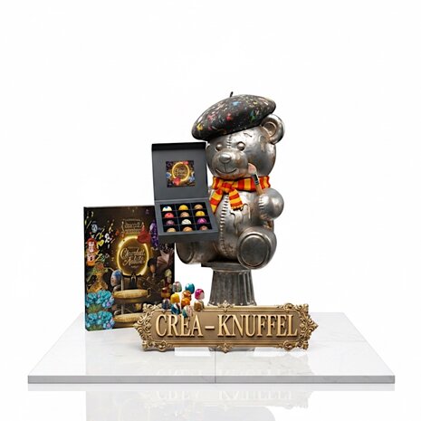 Happy Knuffel Artist creatief chocolade brievenbuscadeau van Chocoseum