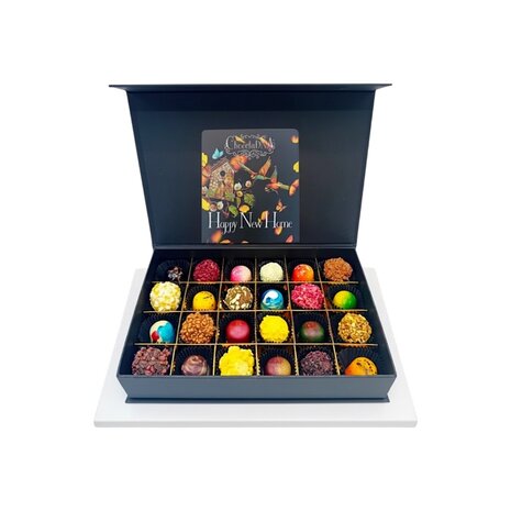 verhuis nieuwe woning chocolade cadeau en design verschillende maten chocolade bezorgd online