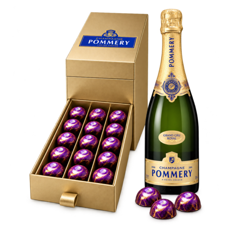 Pommery Rose Royal Champagne  Luxury Giftbox &ndash; 30 Exclusieve Bonbons | Chocoseum